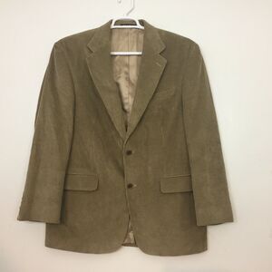 (JL) Y2K Lands' End Corduroy Blazer Men's Size 42R Sport Coat Beige Jacket